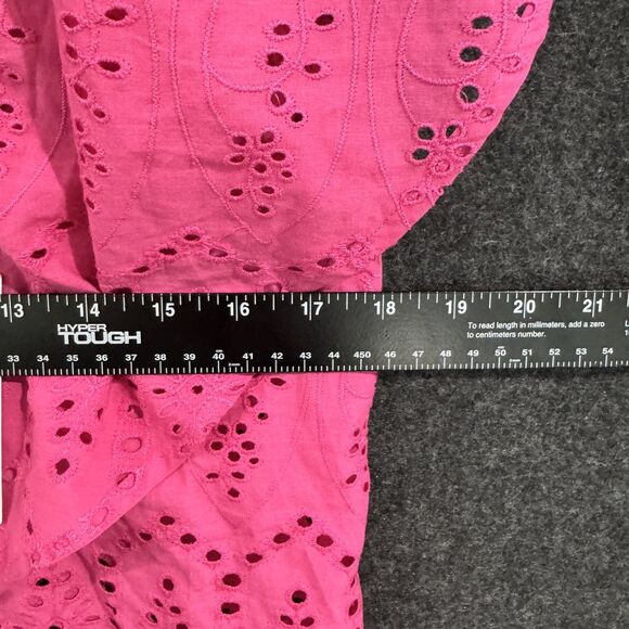 Tuckernuck Fuchsia Ruffle Eyelet Caftan Dress Women's Extra Small Pink Summer - Picture 5 of 11